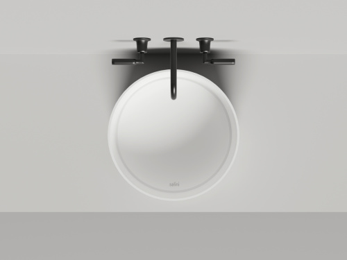 Раковина из искусственного камня S-Stone Salini ARMONIA 130422TM 50х50 накладная цвет белый 1 отверстие под смеситель - фото 4